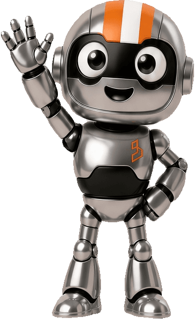 BRITEBOT, the BRITECITY assistant, waving