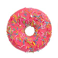 Pink Donut with colorful sprinkles