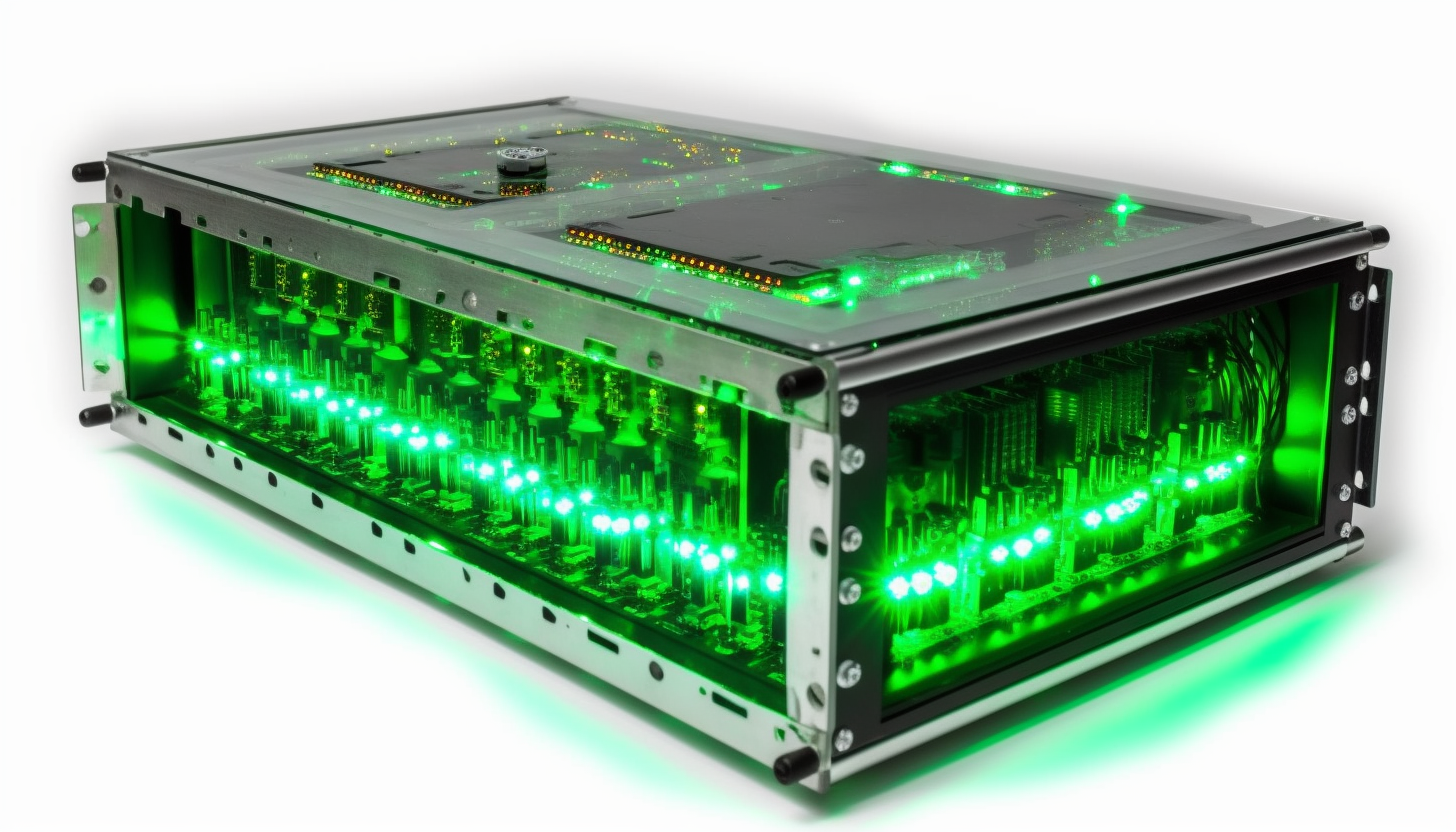 A server with all green lights