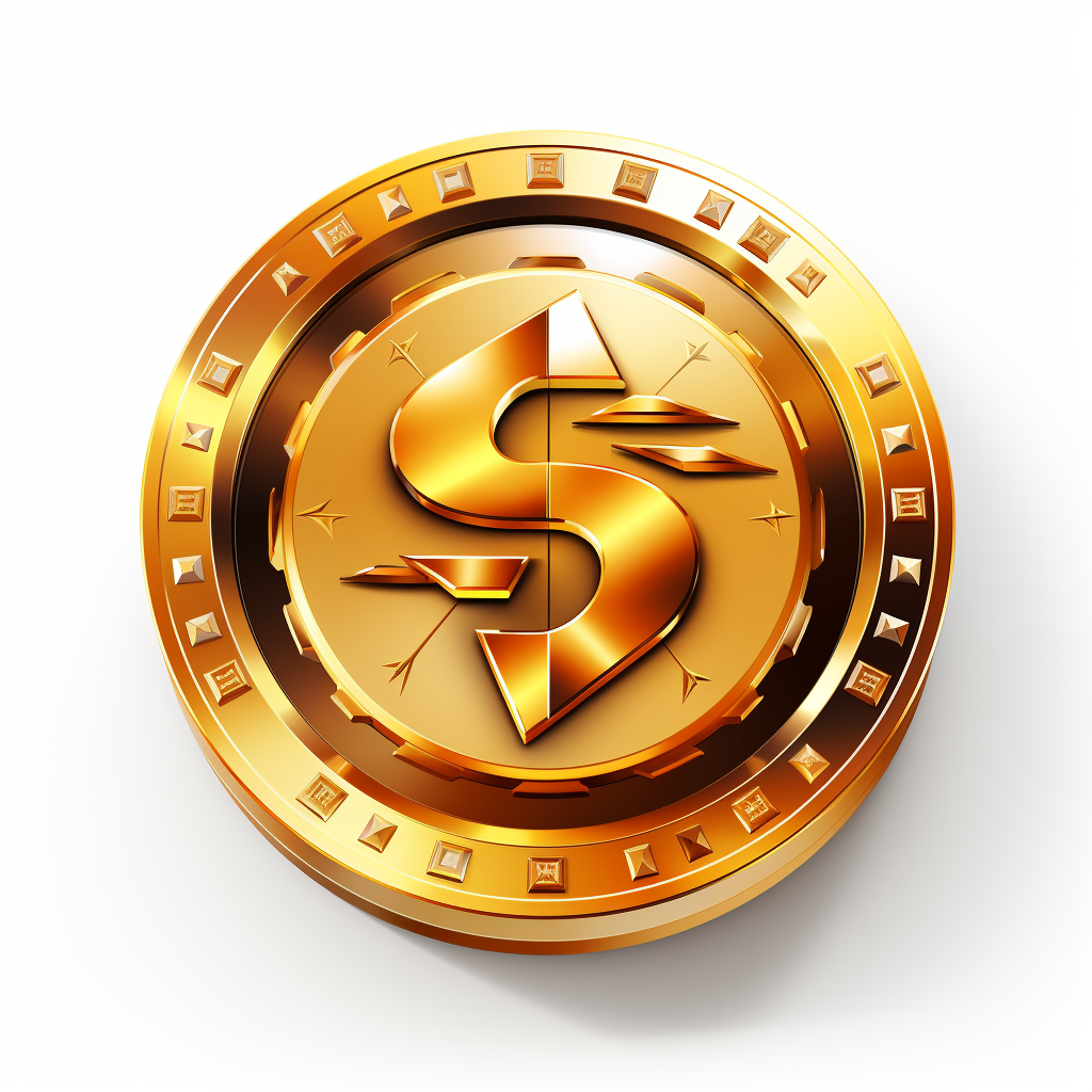 shiny gold coin with S on front