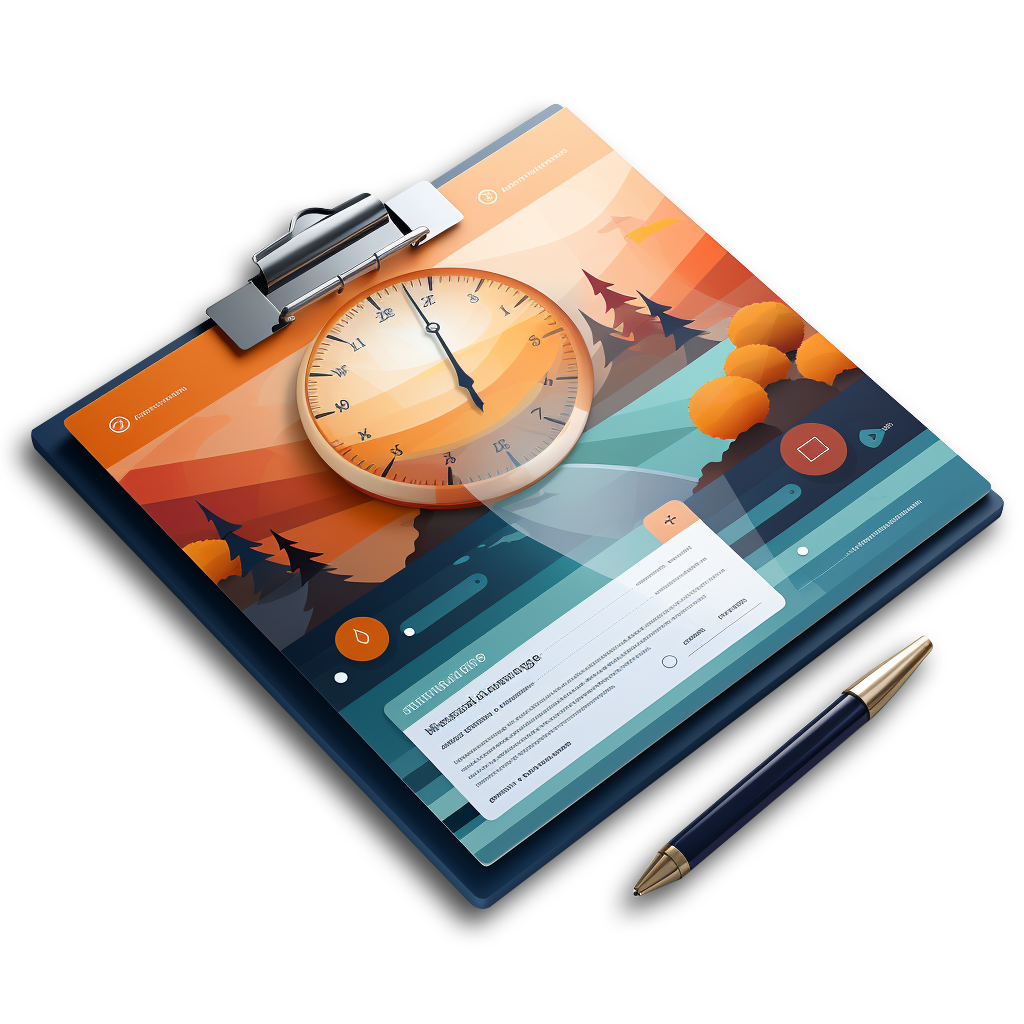 A clipboard with sunset background representing a policy document.
